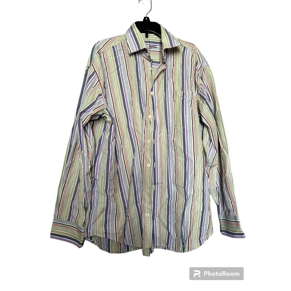 Bugatchi Uomo Striped Button Down Size M Men’s - image 1